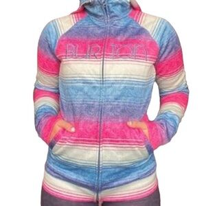 Burton WB Peak Hoodie in Blue Pink Stripe size XS